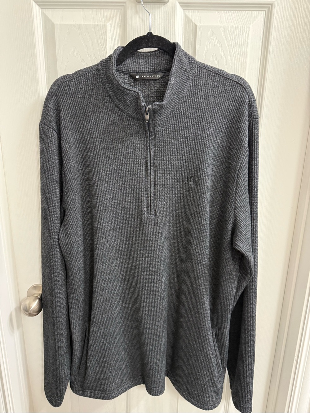 Travis Mathew Men's Cloud Waffle Half-zip Pullover Sweater